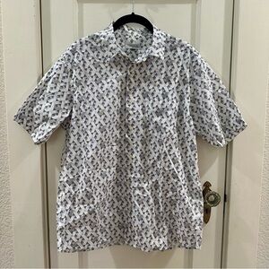 Men's Gray and White Patterned Snoopy Shirt